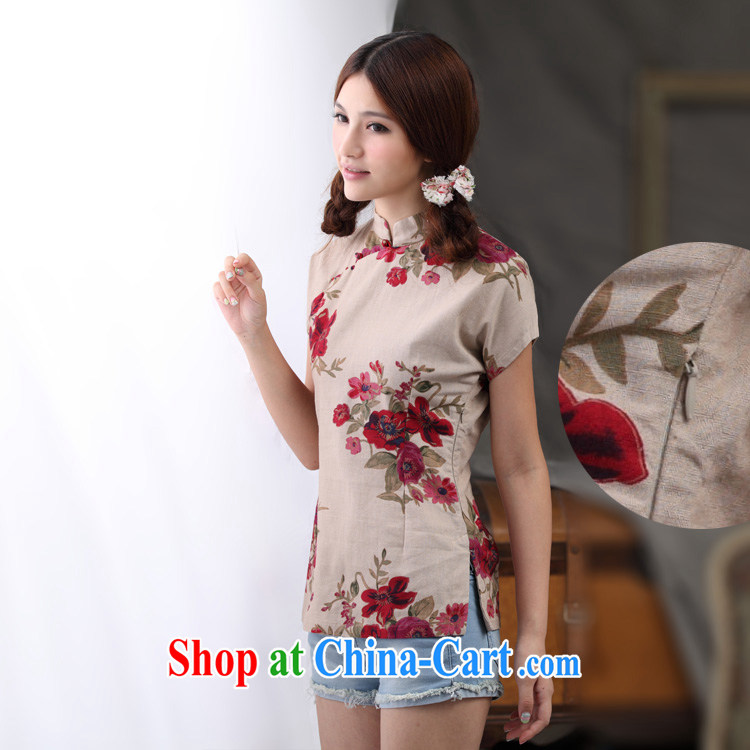 Cheng Kejie, Wiesbaden, 2015 spring and summer female Chinese wind linen Chinese improved the collar cheongsam shirt full Garden Chinese T-shirt shirt CQP 818 full garden, for XXL pictures, price, brand platters! Elections are good character, the national distribution, so why buy now enjoy more preferential! Health