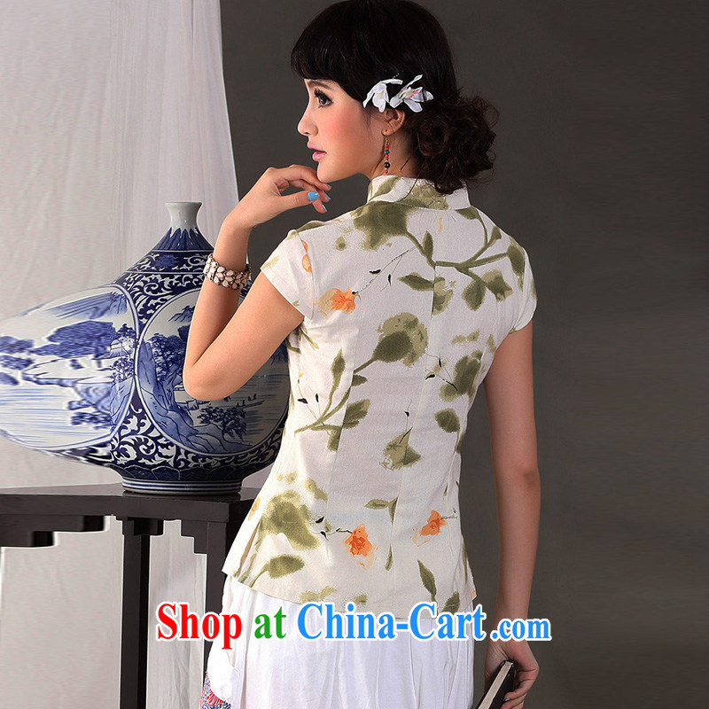 Cheng Kejie, Wiesbaden, 2015 spring and summer fresh and retro cotton the commission is hard disk for cultivating, for Chinese short-sleeved Orchid buckle clothing shirt Chinese 412 CME figure XXL, Jessup, and shopping on the Internet