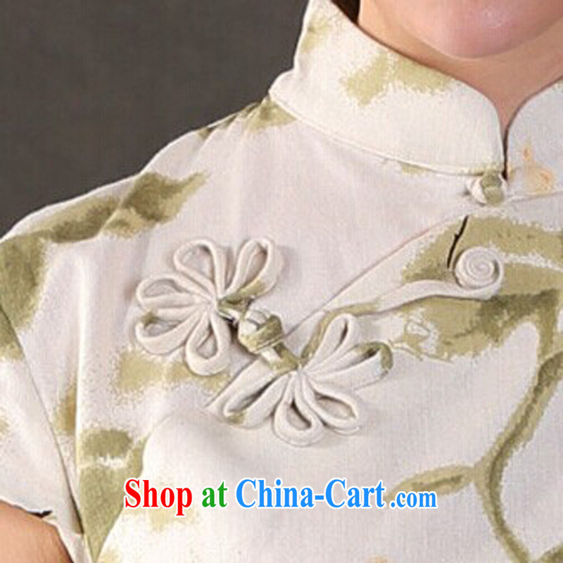 Cheng Kejie, Wiesbaden, 2015 spring and summer fresh and retro cotton the commission is hard disk for cultivating, for Chinese short-sleeved Orchid buckle clothing shirt Chinese 412 CME figure XXL, Jessup, and shopping on the Internet
