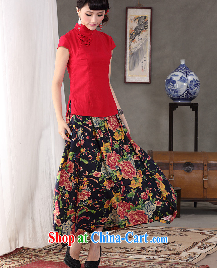 Cheng Kejie, Wiesbaden, 2015 spring and summer original design Chinese-buckle flower basket the linen short-sleeved, collared T-shirt shirt Chinese CAV 082 large red L pictures, price, brand platters! Elections are good character, the national distribution, so why buy now enjoy more preferential! Health