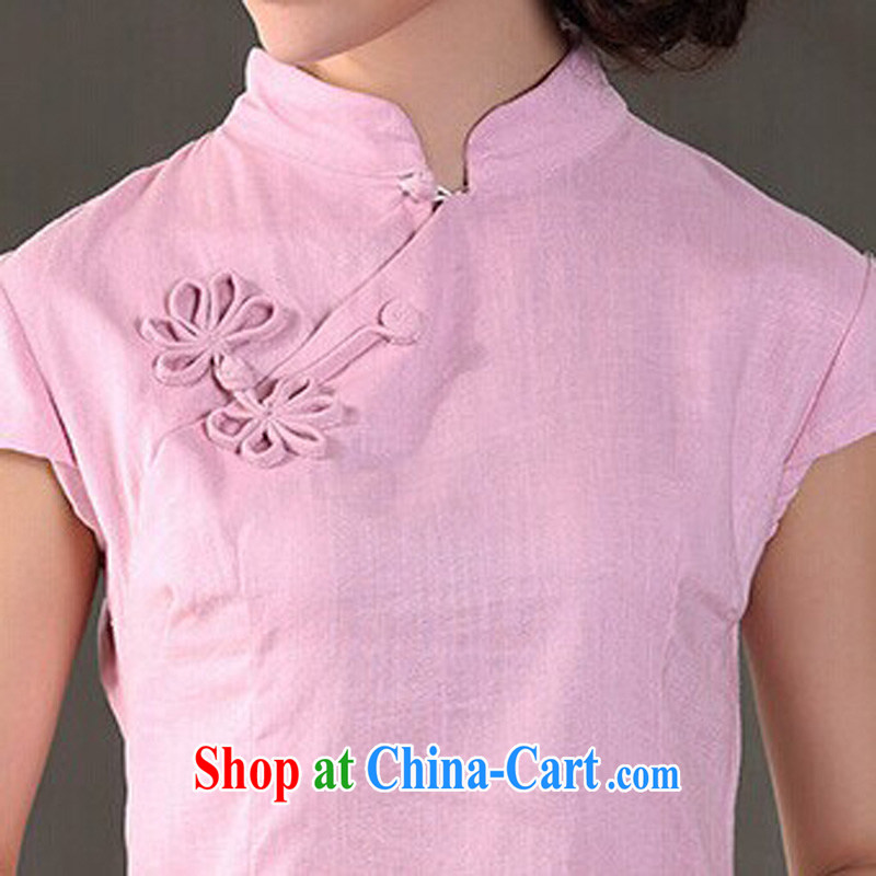 Jack Plug, spring and summer clothes, for improved manual tie cotton the cheongsam Chinese clothes Chinese shirt CVE 810 pink XXL, Jessup, and shopping on the Internet