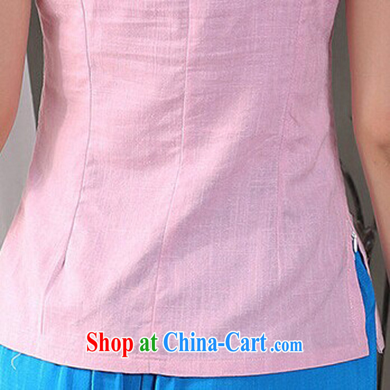 Jack Plug, spring and summer clothes, for improved manual tie cotton the cheongsam Chinese clothes Chinese shirt CVE 810 pink XXL, Jessup, and shopping on the Internet