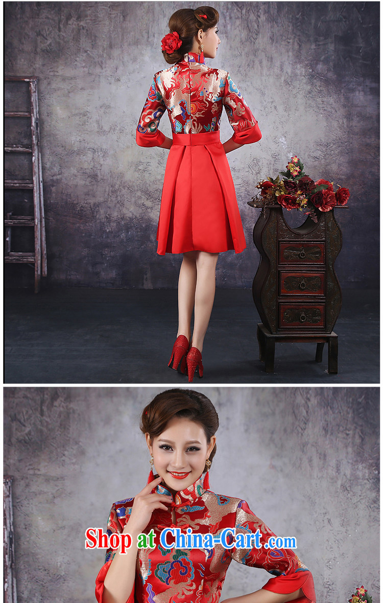 There is embroidery bridal wedding dresses new 2014 Korean high waist short, pregnant red wedding dress bows dress evening dress qipao QP - 344 red XXL Suzhou shipping pictures, price, brand platters! Elections are good character, the national distribution, so why buy now enjoy more preferential! Health