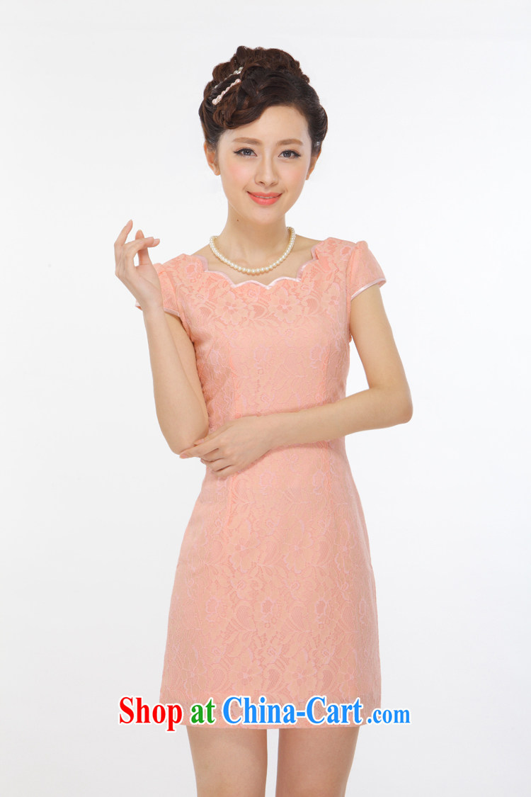 Slim li know summer 2015 new improved petal collar pink small dress retro sexy beauty short cheongsam QY 3153 pink XXL pictures, price, brand platters! Elections are good character, the national distribution, so why buy now enjoy more preferential! Health