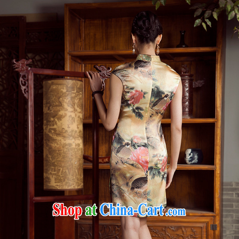 Huan Zhu Ge Ge 2014 spring and summer new stylish improved sauna silk silk painting outfit color 4 XL, giggling, shopping on the Internet