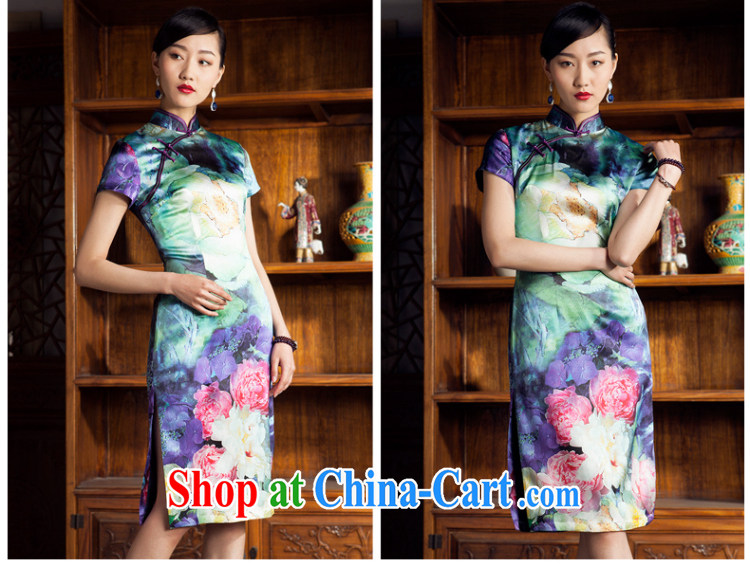 Princess 2014 summer new sauna silk silk leisure improved stylish beauty short cheongsam floral M pictures, price, brand platters! Elections are good character, the national distribution, so why buy now enjoy more preferential! Health