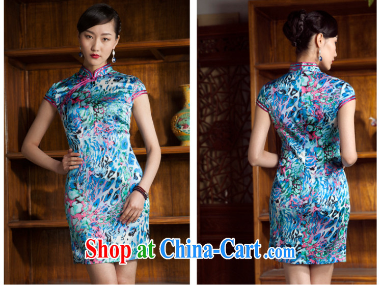 Princess 2014 summer new sauna silk silk leisure improved stylish beauty short cheongsam floral 5 XL pictures, price, brand platters! Elections are good character, the national distribution, so why buy now enjoy more preferential! Health