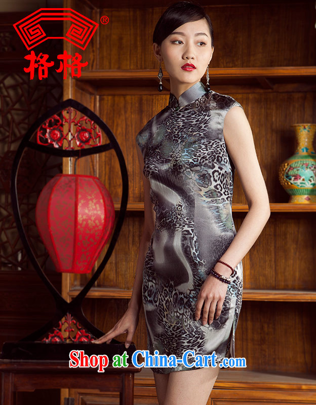 Huan Zhu Ge Ge 2014 summer new cheongsam sauna silk silk improved stylish beauty short cheongsam floral 4 XL