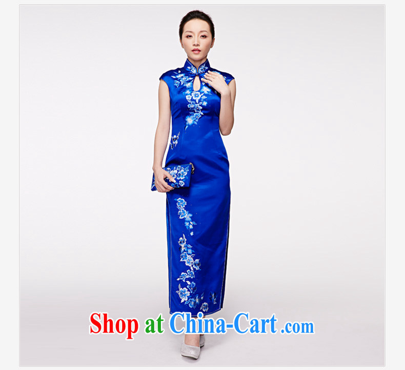 Wood is really the 2015 spring and summer new Chinese high-end embroidered long Silk Cheongsam dress style elegant qipao dress 22,018 11 blue XXXL pictures, price, brand platters! Elections are good character, the national distribution, so why buy now enjoy more preferential! Health