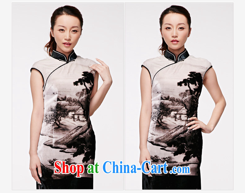 Wood is really the 2015 spring and summer new Chinese Dress Chinese style landscape velvet cheongsam silk winter dresses 11,579 07 light gray XXXL pictures, price, brand platters! Elections are good character, the national distribution, so why buy now enjoy more preferential! Health