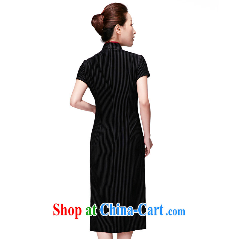 Wood is really the 2015 spring and summer new embroidered long dresses Original elegant dress 32,350 01 black XXL (B), wood really has, online shopping