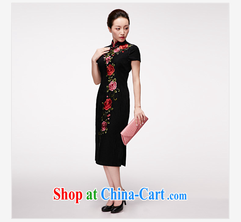 Wood is really the 2015 spring and summer new embroidered long dresses Original elegant dress 32,350 01 black XXL (B) pictures, price, brand platters! Elections are good character, the national distribution, so why buy now enjoy more preferential! Health