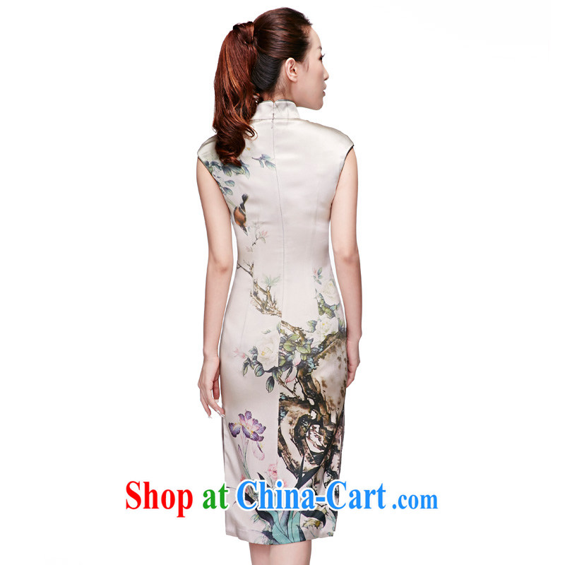 Wood is really the 2015 spring and summer with new Chinese silk dress China wind improved cheongsam beauty dresses elegant dresses 11,518 15 green the birds XL, wood really has, shopping on the Internet