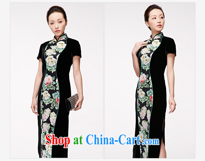 Wood is a qipao 2015 spring and summer New Silk long cheongsam vases stitching dress mom with 22,213 01 black XXL (B) pictures, price, brand platters! Elections are good character, the national distribution, so why buy now enjoy more preferential! Health