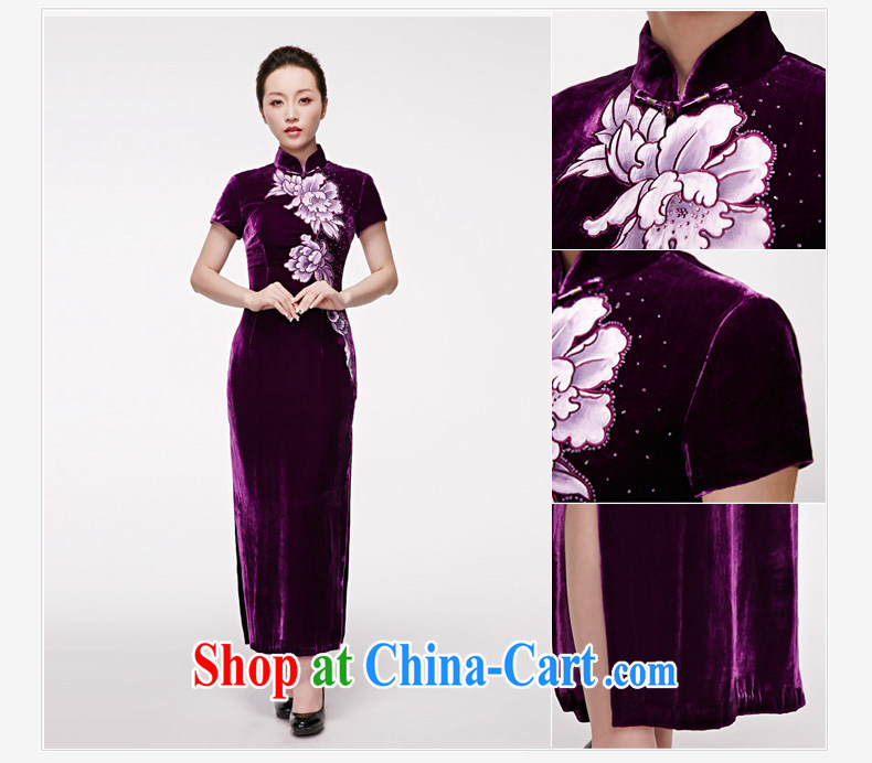 Wood is really the 2015 spring and summer new style dress original design long Silk Cheongsam mom with 01,150 16 purple S pictures, price, brand platters! Elections are good character, the national distribution, so why buy now enjoy more preferential! Health