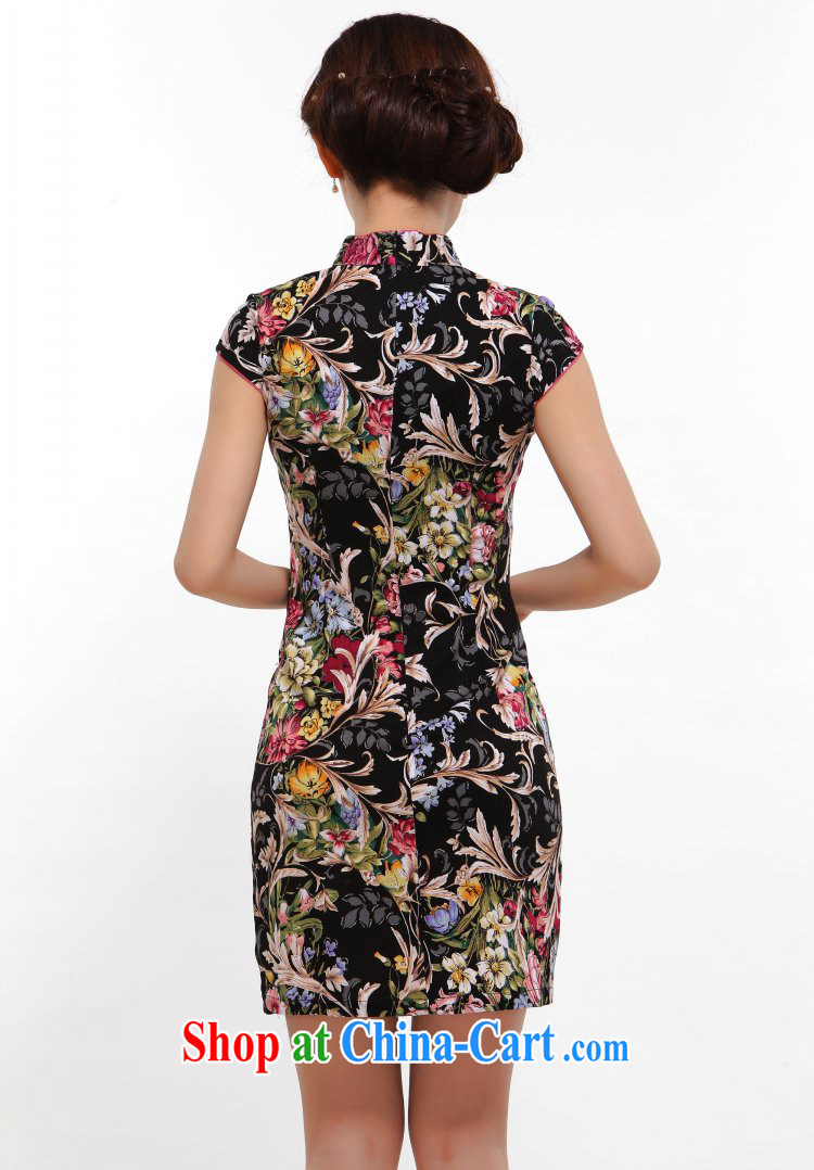 once and for all silence the cheongsam summer 2014 stylish new, improved sense of beauty retro floral cheongsam high black skirt L pictures, price, brand platters! Elections are good character, the national distribution, so why buy now enjoy more preferential! Health