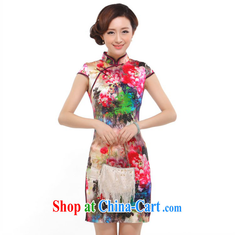 J - ZS 08 dresses summer 2014 stylish new improved sexy beauty retro upscale Silk Cheongsam dress red L pictures, price, brand platters! Elections are good character, the national distribution, so why buy now enjoy more preferential! Health
