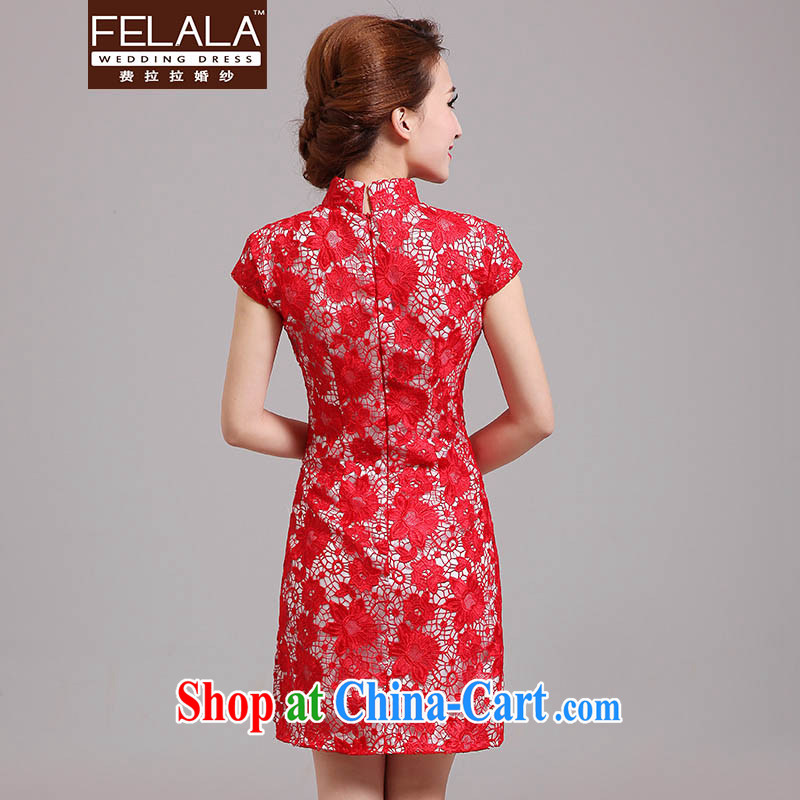 Ferrara 2015 new spring and summer short, improved red lace cheongsam marriages red toast clothing Red. Do not return, La wedding (FELALA), and shopping on the Internet