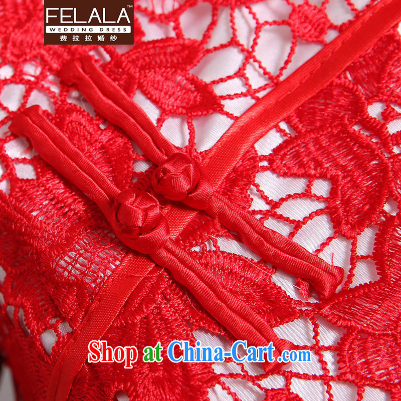 Ferrara 2015 new spring and summer short, improved red lace cheongsam marriages red toast clothing Red. Do not return, La wedding (FELALA), and shopping on the Internet