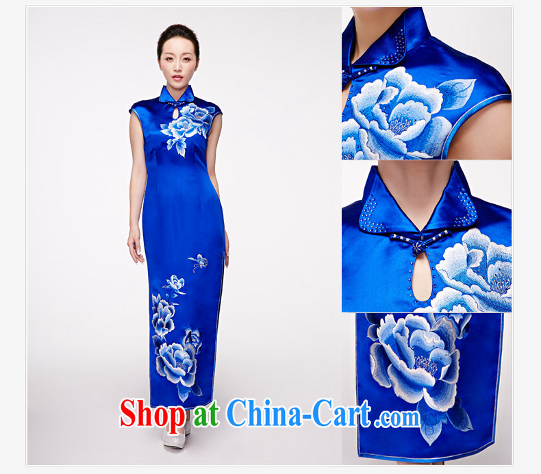 Wood is really the 2015 spring and summer new Chinese silk embroidery long, elegant qipao gown package mail 22,038 10 dark blue XXL (A) pictures, price, brand platters! Elections are good character, the national distribution, so why buy now enjoy more preferential! Health