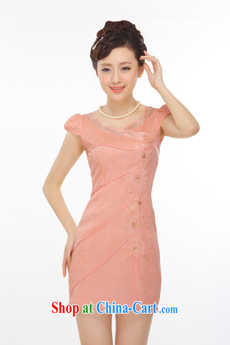 Slim li know summer 2015 new petal peach and gold thread beads, embroidery and stylish improved short cheongsam QLZ Q 15 6006 orange toner M pictures, price, brand platters! Elections are good character, the national distribution, so why buy now enjoy more preferential! Health
