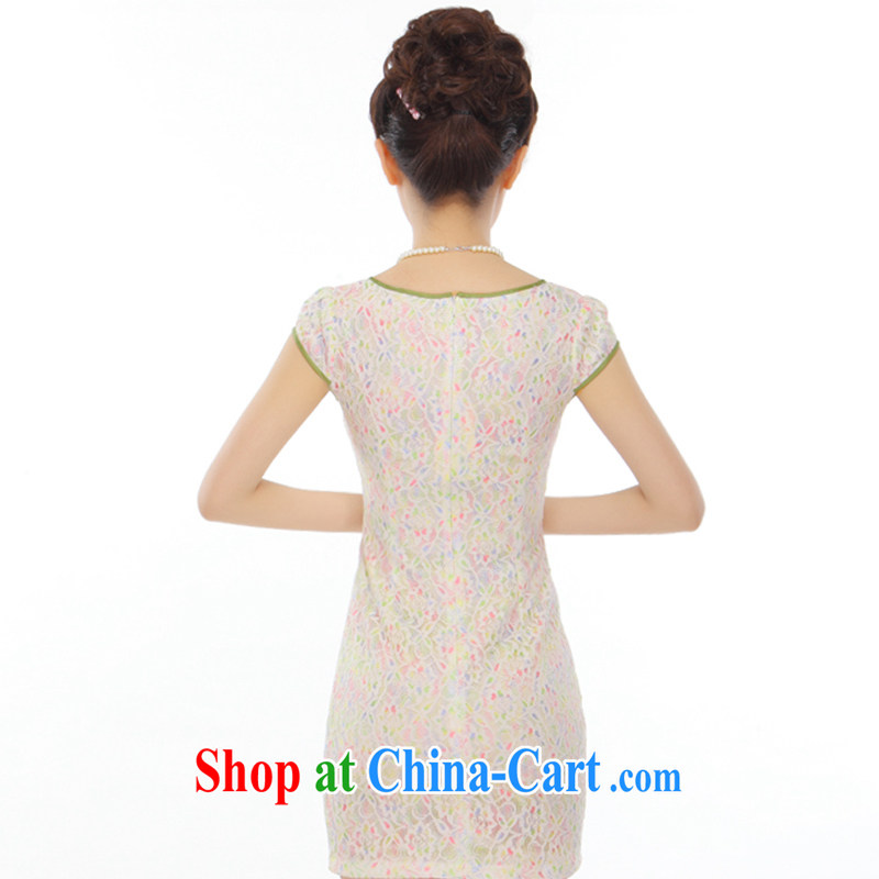 Slim li know summer 2015 new stylish improved fresh romantic lace short cheongsam dress retro style dress QC 9812 photo color XXL, slim Li (Q . LIZHI), online shopping