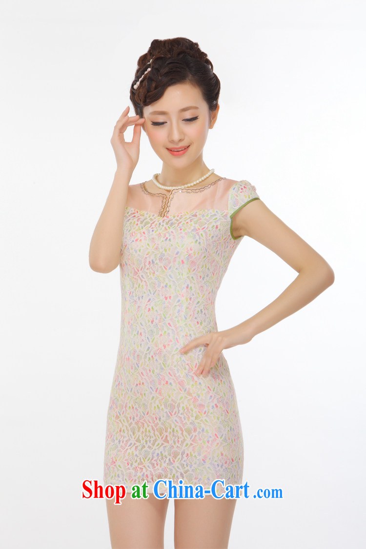 Slim li know summer 2015 new stylish improved fresh romantic lace short cheongsam dress retro style dress QC 9812 photo color XXL pictures, price, brand platters! Elections are good character, the national distribution, so why buy now enjoy more preferential! Health