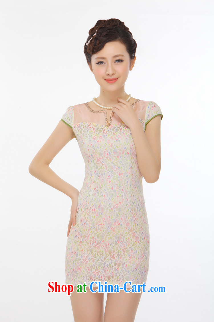 Slim li know summer 2015 new stylish improved fresh romantic lace short cheongsam dress retro style dress QC 9812 photo color XXL pictures, price, brand platters! Elections are good character, the national distribution, so why buy now enjoy more preferential! Health