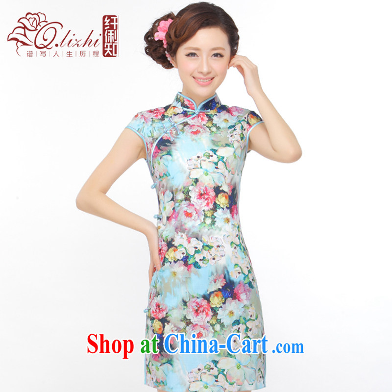 Slim li know blossoming summer 2015 new retro elegant improved low-power's outfit she dresses QW B 45 113 photo color XXL