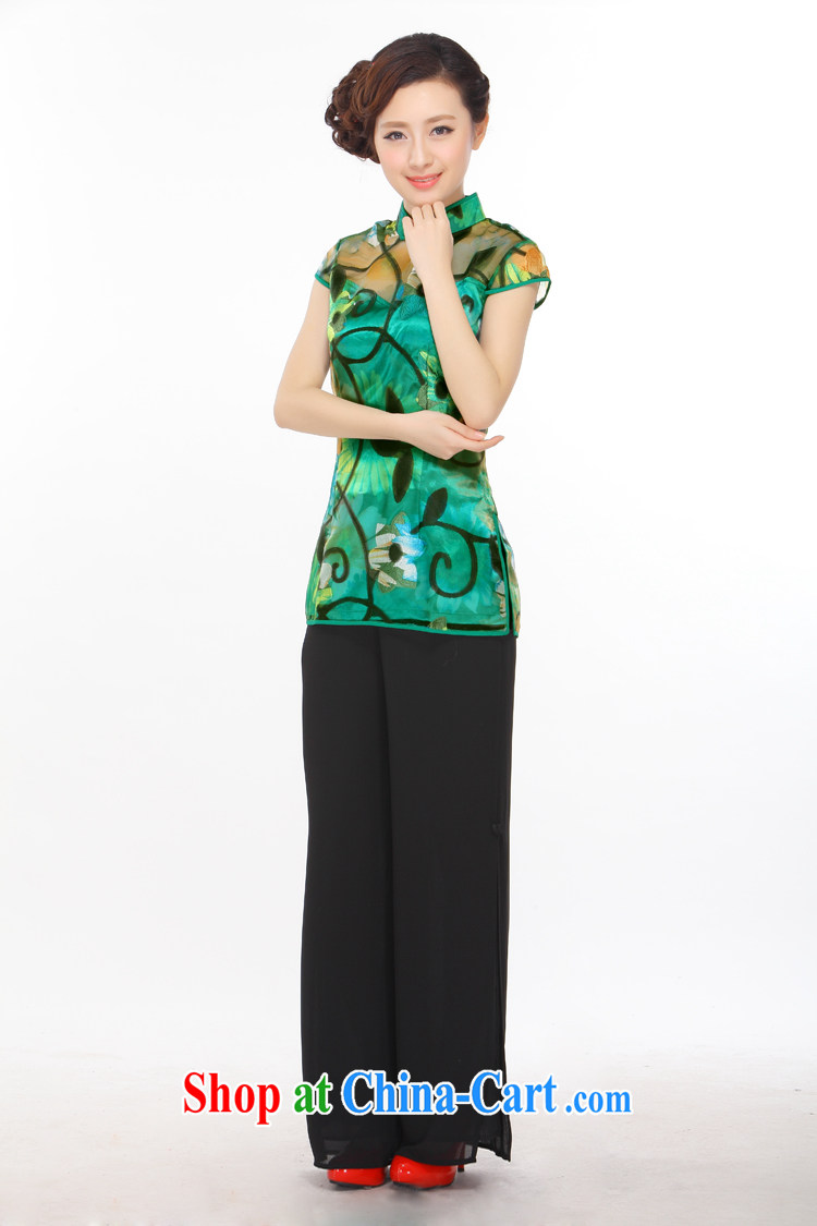 Slim li know summer 2015 new Chinese Antique style beauty improved cheongsam shirt Q 1012 - 69 green XXXL pictures, price, brand platters! Elections are good character, the national distribution, so why buy now enjoy more preferential! Health
