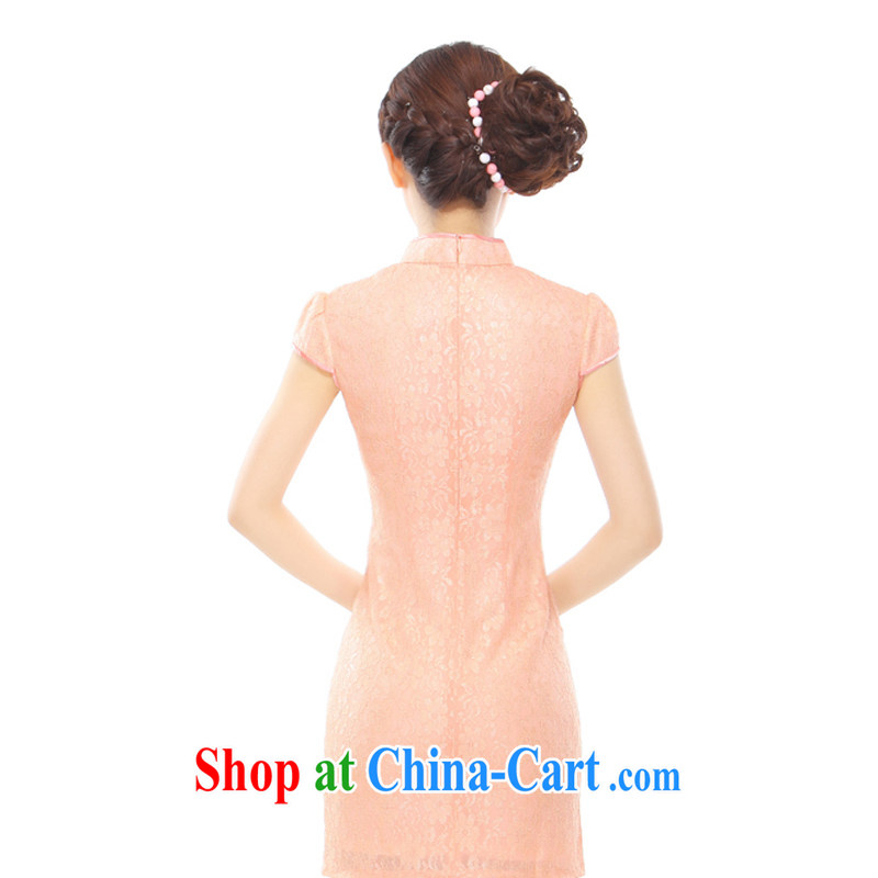 Slim li know that summer 2015 new sexy lace stylish improved temperament ladies embroidered short dress cheongsam dress QZ 043,138 orange toner XXL, slim Li (Q . LIZHI), online shopping