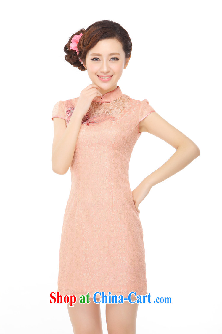Slim li know summer 2015 new sexy lace stylish improved temperament ladies embroidered short dress cheongsam dress QZ 043,138 orange toner XXL pictures, price, brand platters! Elections are good character, the national distribution, so why buy now enjoy more preferential! Health