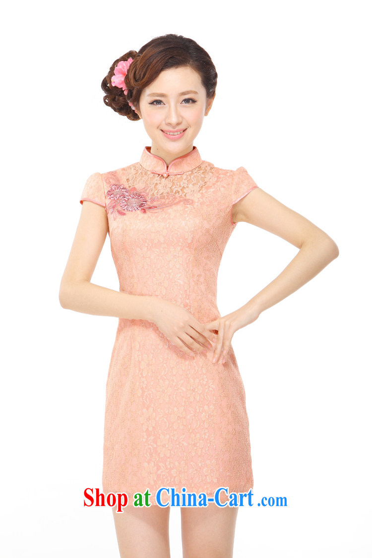 Slim li know summer 2015 new sexy lace stylish improved temperament ladies embroidered short dress cheongsam dress QZ 043,138 orange toner XXL pictures, price, brand platters! Elections are good character, the national distribution, so why buy now enjoy more preferential! Health