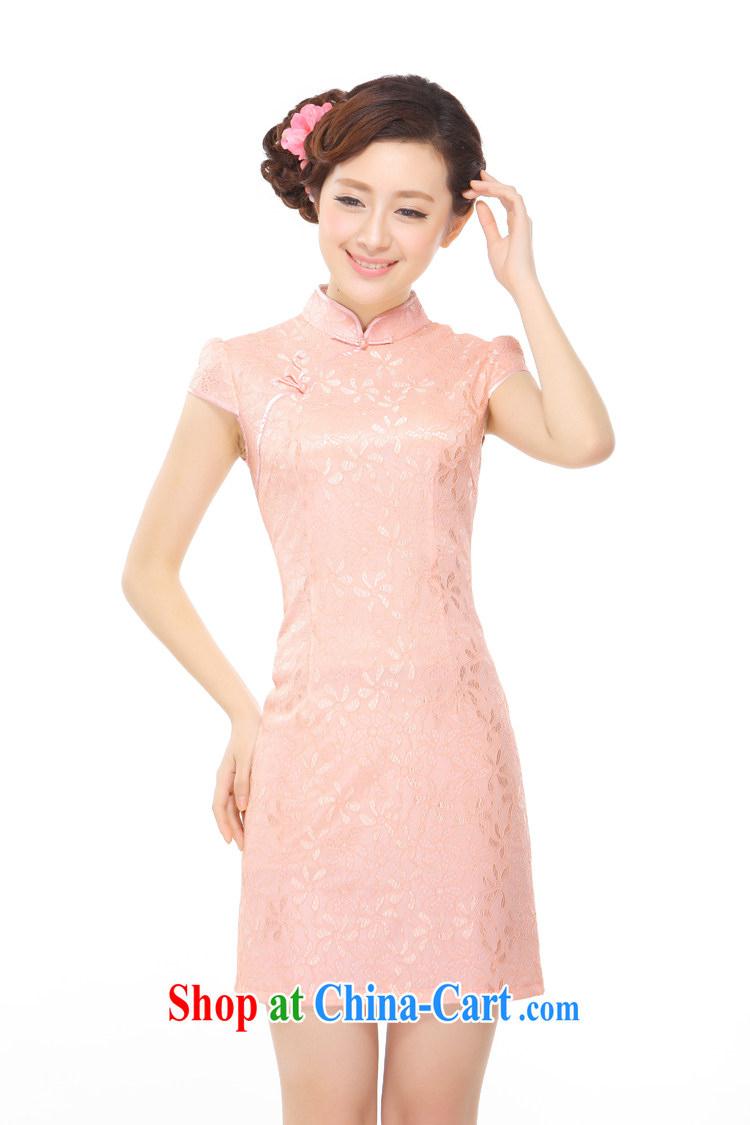 Slim li know summer 2014 new elegant Mrs women Beauty sense lace stylish improved short dress cheongsam dress Q 043,137 pink XXL pictures, price, brand platters! Elections are good character, the national distribution, so why buy now enjoy more preferential! Health