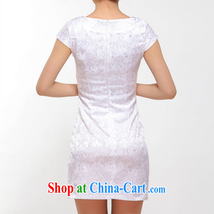 once and for all silence the cheongsam summer 2014 stylish new improved cheongsam sexy beauty retro girl cheongsam dress white L pictures, price, brand platters! Elections are good character, the national distribution, so why buy now enjoy more preferential! Health