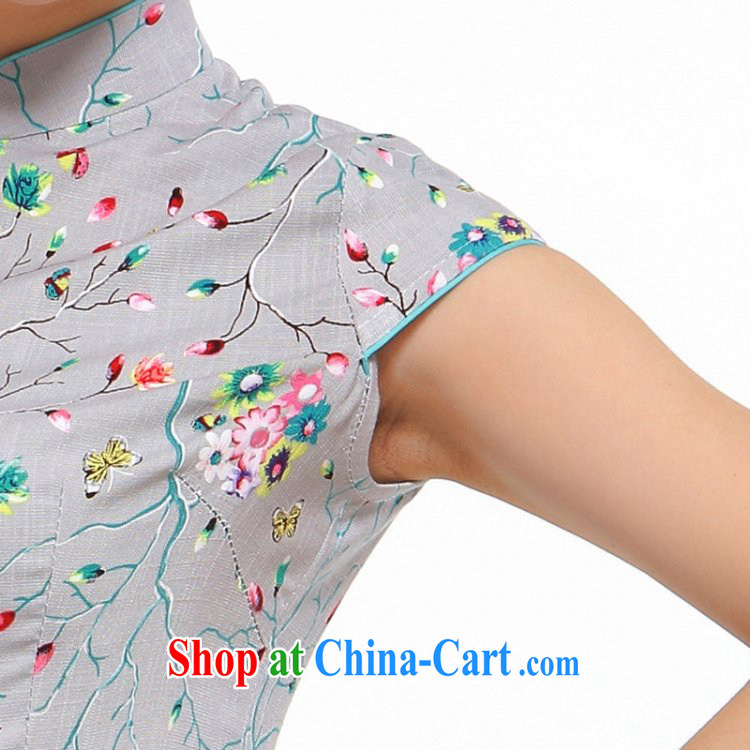 Dresses summer fashion 2014 new, improved sense of beauty retro high elastic cheongsam dress light gray L pictures, price, brand platters! Elections are good character, the national distribution, so why buy now enjoy more preferential! Health