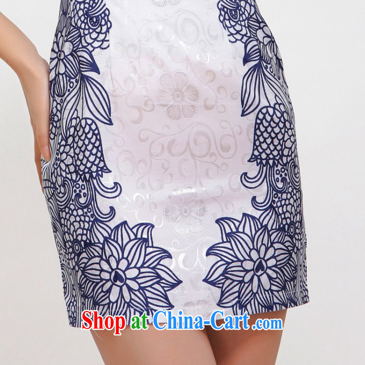 J - XJ 56 dresses summer 2014 stylish new improved sexy beauty retro upscale lace cheongsam dress blue L pictures, price, brand platters! Elections are good character, the national distribution, so why buy now enjoy more preferential! Health