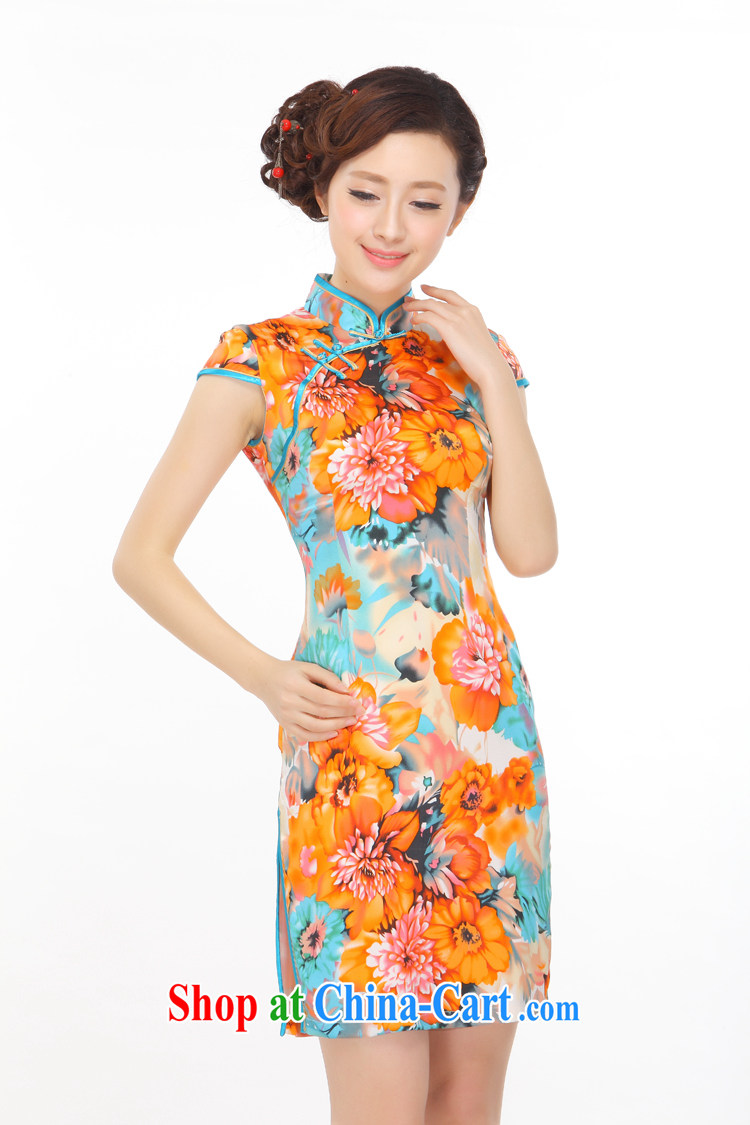 Slim li know summer 2015 new, such as a fine antique beautiful beauty silk The Lao style improved cheongsam dress Q 403 - 4 picture color XXL pictures, price, brand platters! Elections are good character, the national distribution, so why buy now enjoy more preferential! Health