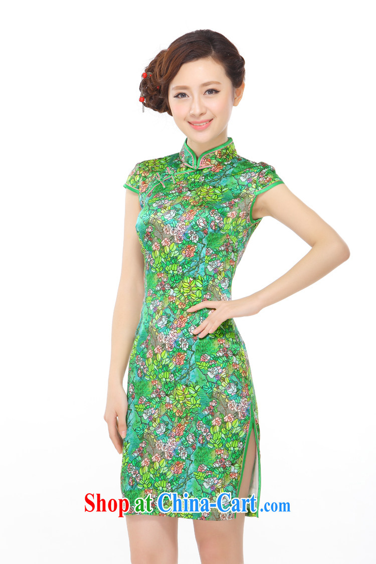 Slim li know summer 2015 new small floral retro beauty silk high's stylish improved cheongsam dress Q 403 - 5 picture color XXL pictures, price, brand platters! Elections are good character, the national distribution, so why buy now enjoy more preferential! Health