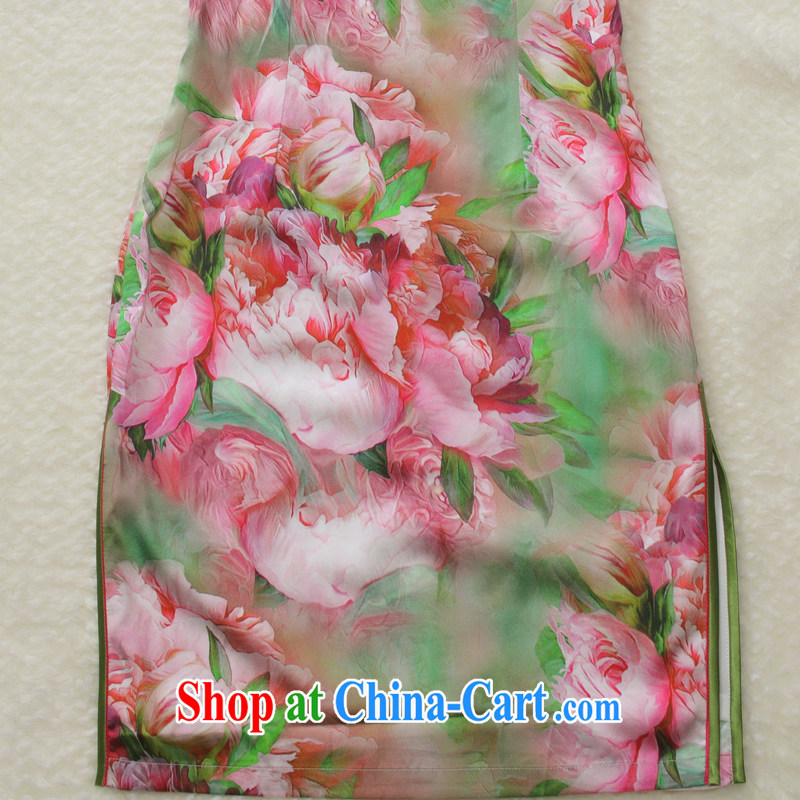 Slim li know Bibo summer 2015 new luxury of Yuan cheongsam dress China wind retro heavy silk Q 0404 - 5 pictures color S, slim Li (Q . LIZHI), online shopping