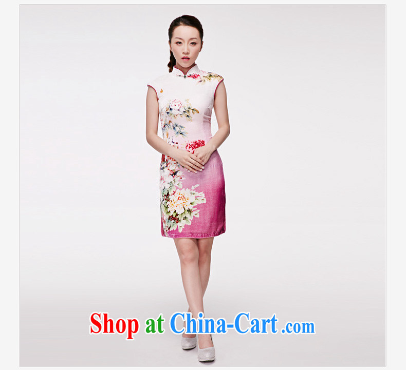 Wood is really the MOZEN 2015 spring and summer new Chinese velvet cheongsam Silk Cheongsam dress skirt package mail 21,850 17 light purple XXXL pictures, price, brand platters! Elections are good character, the national distribution, so why buy now enjoy more preferential! Health