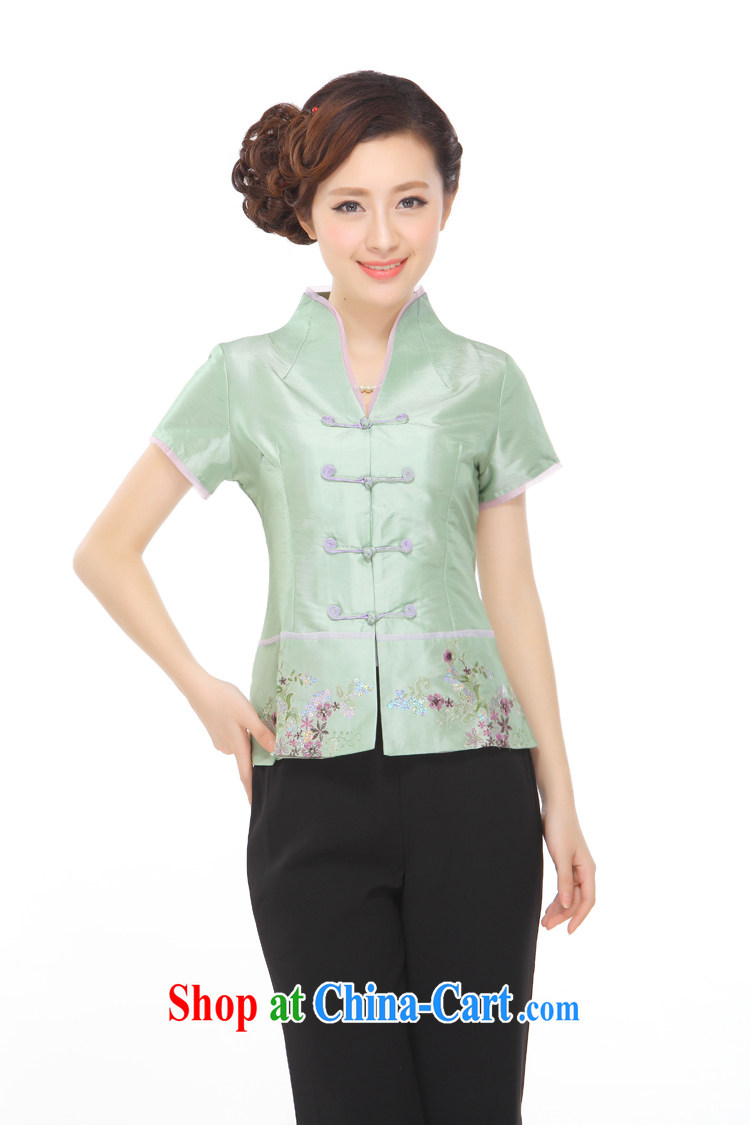Slim li know summer 2015 new stylish and improved pearl-embroidered retro beauty, Tang with T-shirt Q 72,582 green XXXL pictures, price, brand platters! Elections are good character, the national distribution, so why buy now enjoy more preferential! Health