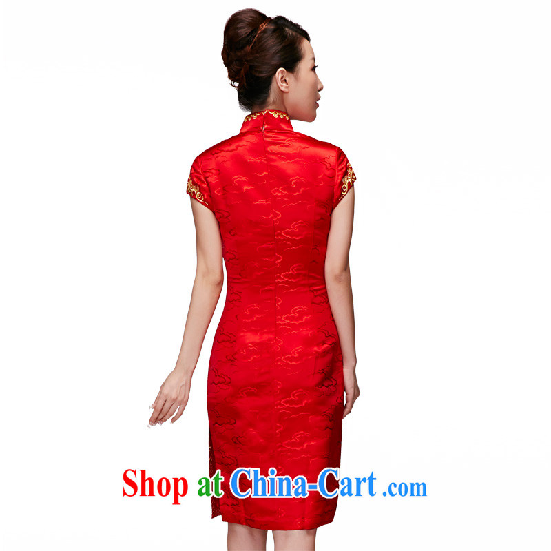 Wood is really the 2015 spring and summer high-end wedding dress silk embroidered short bridal dresses 11,683 04 red XL, wood really has, shopping on the Internet