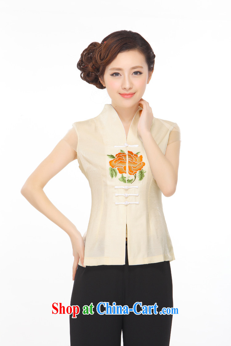 Slim li know summer 2015 new Peony Embroidery is very classy and elegant antique China wind improved Chinese shirt Q 72,481 beige XXXL pictures, price, brand platters! Elections are good character, the national distribution, so why buy now enjoy more preferential! Health