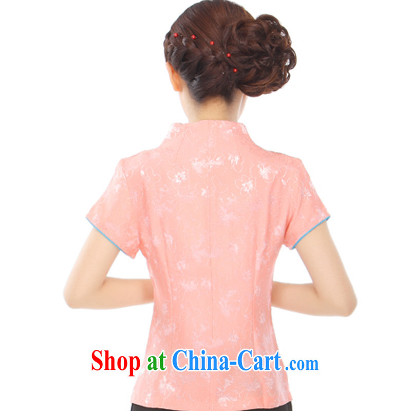 Slim li know summer 2015 new gold thread embroidery style lady stylish improved Chinese T-shirt Q 72,002 light purple XXXL, slim Li (Q . LIZHI), online shopping
