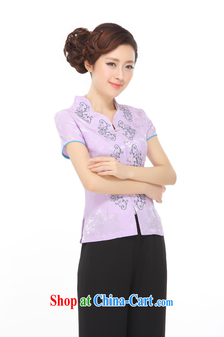 Slim li know summer 2015 new gold thread embroidery style lady stylish improved Chinese shirt Q 72,002 light purple XXXL pictures, price, brand platters! Elections are good character, the national distribution, so why buy now enjoy more preferential! Health