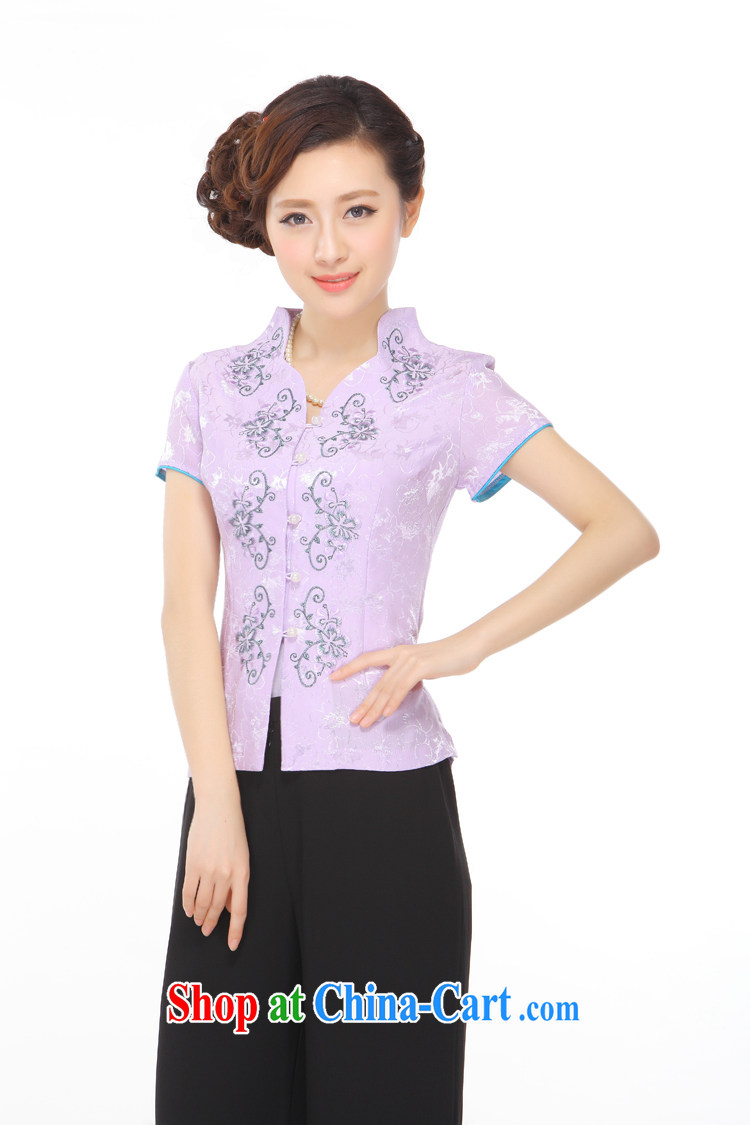 Slim li know summer 2015 new gold thread embroidery style lady stylish improved Chinese shirt Q 72,002 light purple XXXL pictures, price, brand platters! Elections are good character, the national distribution, so why buy now enjoy more preferential! Health