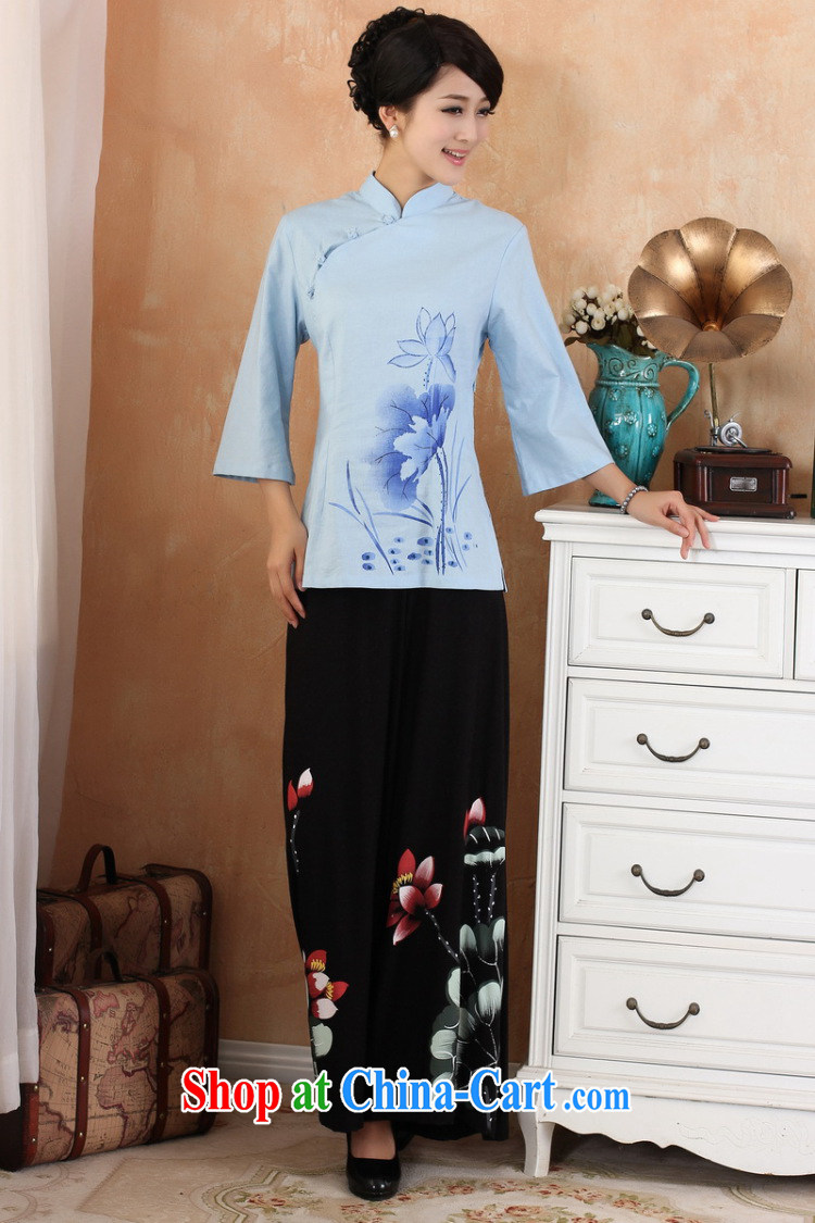 Jessup, 2015 spring and summer cotton the larger Chinese female improved Han-hand painted dresses T-shirt shirt Chinese M 2379 - 1 blue XXXL pictures, price, brand platters! Elections are good character, the national distribution, so why buy now enjoy more preferential! Health