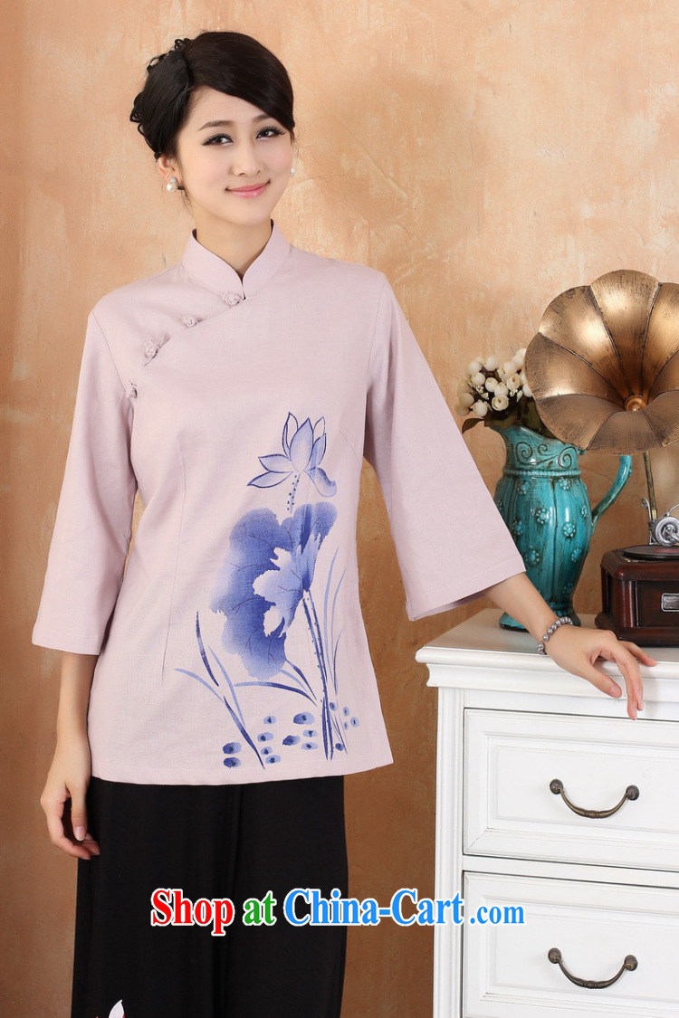 Jessup, 2015 spring and summer new cotton the larger Chinese female improved Han-hand painted dresses T-shirt shirt Chinese M 2379 - 3 purple XXXL pictures, price, brand platters! Elections are good character, the national distribution, so why buy now enjoy more preferential! Health