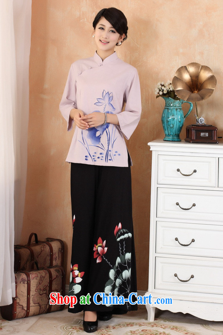 Jessup, 2015 spring and summer new cotton the larger Chinese female improved Han-hand painted dresses T-shirt shirt Chinese M 2379 - 3 purple XXXL pictures, price, brand platters! Elections are good character, the national distribution, so why buy now enjoy more preferential! Health